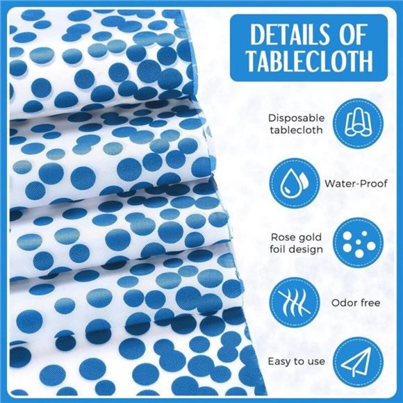 24 Packs Wedding Satin Table Runner Disposable Plastic Tablecloths 54 x 108 Inch - Picture 4 of 6